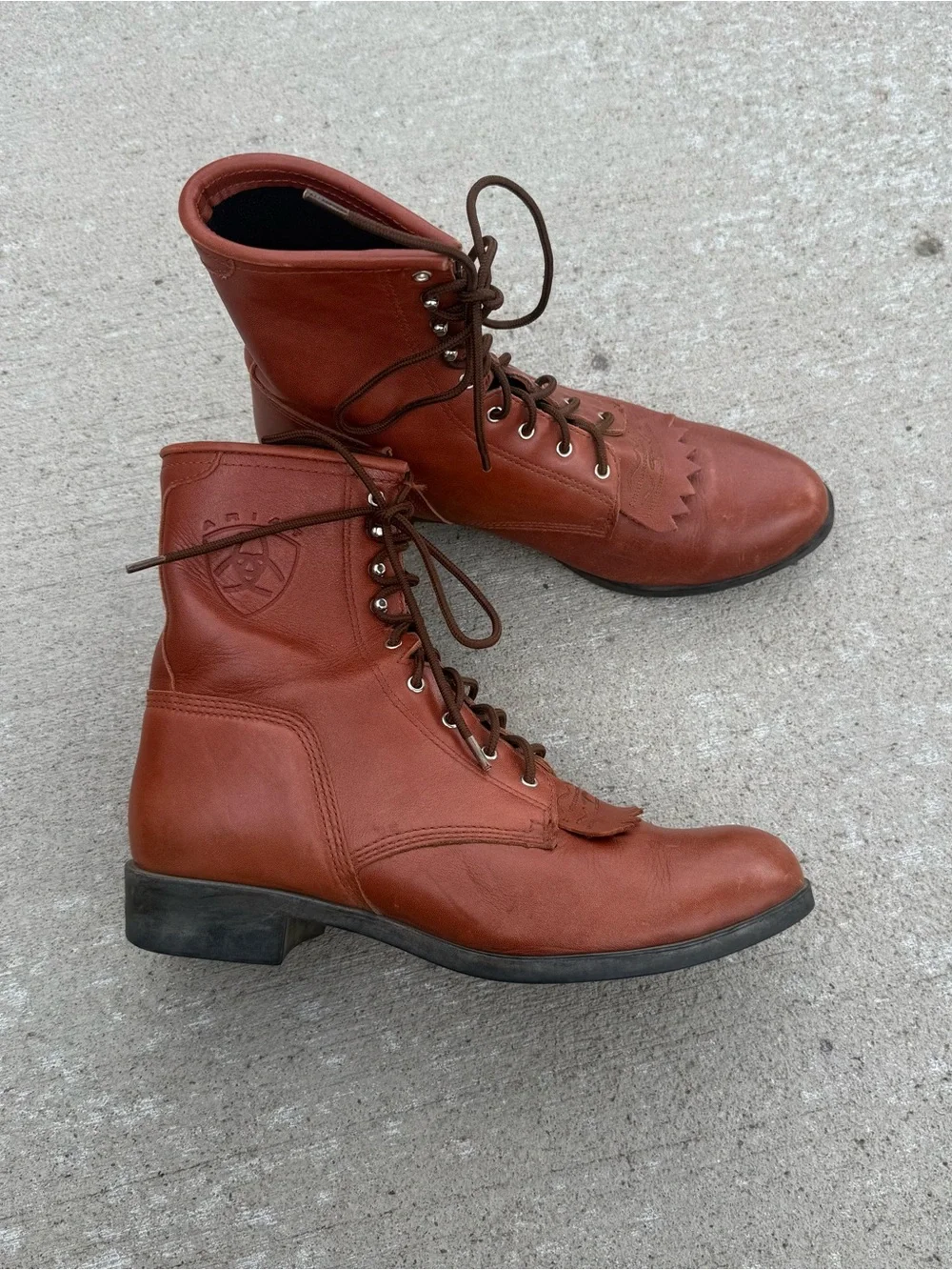 Ariat Mens Black Lace-up Heritage Western Lacer Boots Mens 10 D western cowboy